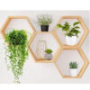 Kit 4 Nichos Decorativos Colmeia em Madeira Pinus – Prateleiras de Parede para Sala, Quarto, Cozinha e Escritório