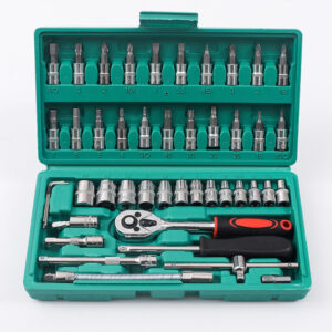 Jogo de Chaves com Catraca Reversível 40 ou 46 Peças – Kit de Ferramentas Completo com Maleta e Soquetes