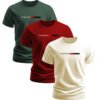 Kit com 3 Camisetas Masculinas 100% Algodão – Camisas Básicas Premium para Uso Casual