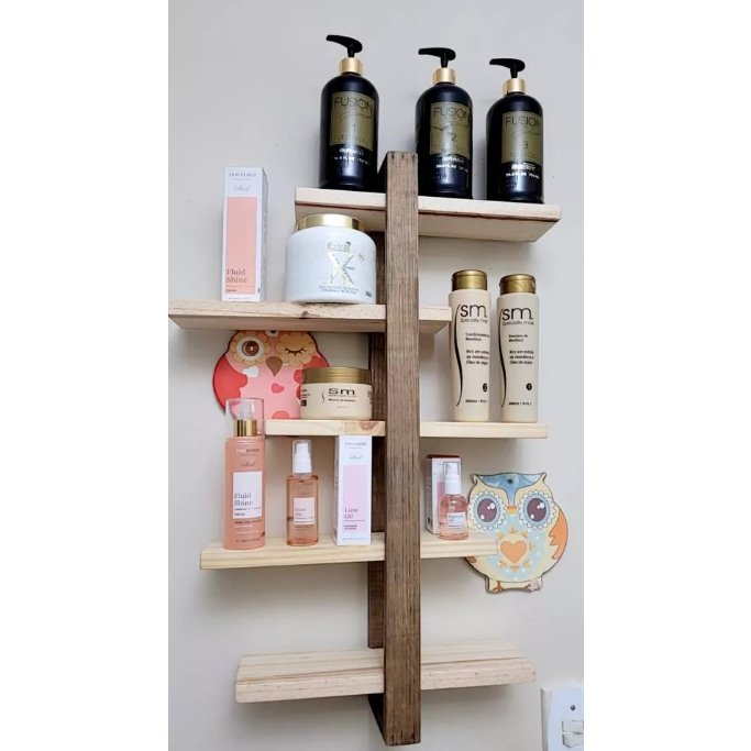 Rack Prateleira Suspensa Nicho C5 Andar Madeira Maciça Para Plantas Sala, Quartos e Quintal (1)