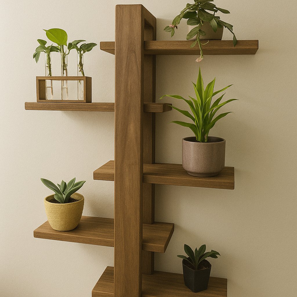 Rack Prateleira Suspensa Nicho C5 Andar Madeira Maciça Para Plantas Sala, Quartos e Quintal (3)