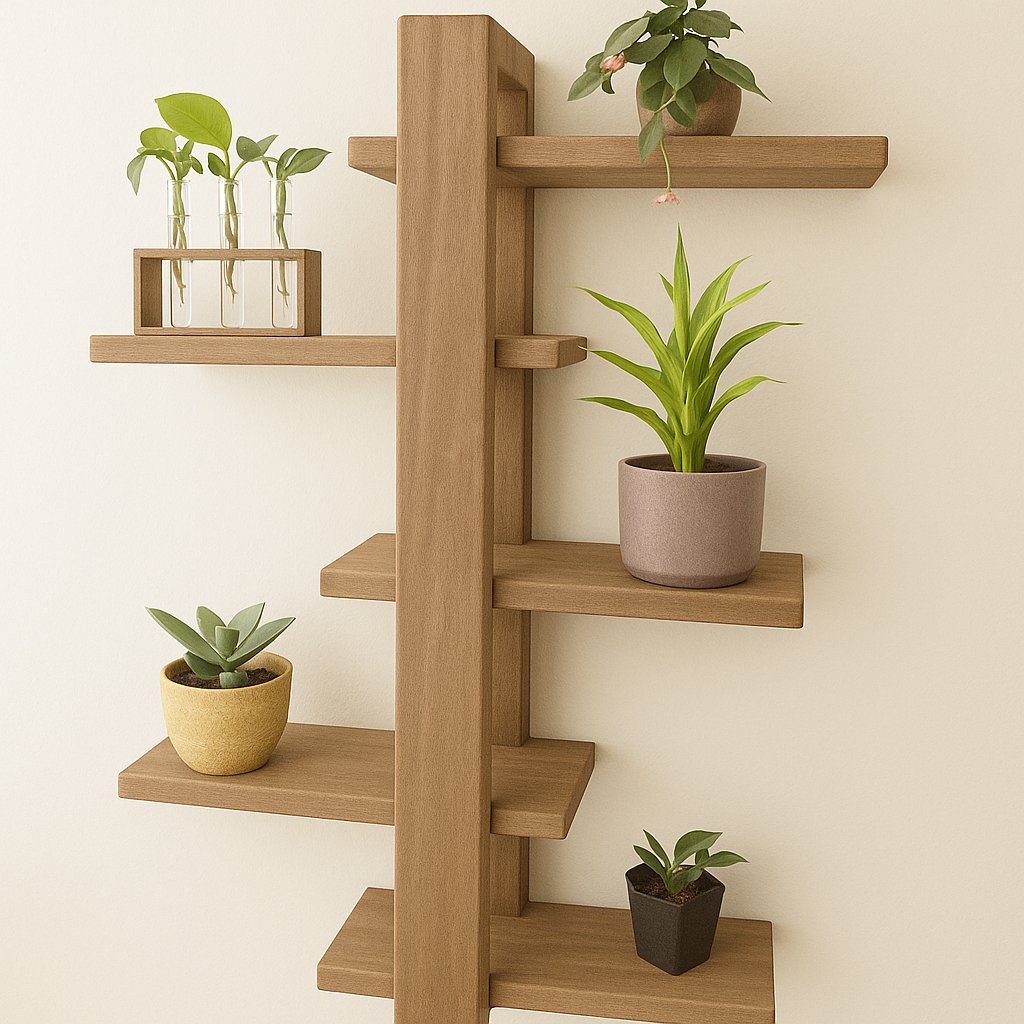 Rack Prateleira Suspensa Nicho C5 Andar Madeira Maciça Para Plantas Sala, Quartos e Quintal (5)
