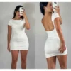 Vestido Feminino Curto Costas Nuas – Moda Casual Elegante Tendência 2025