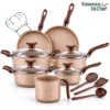 Jogo de Panelas Antiaderente 10 Peças com Tampas de Vidro Temperado – Kit Completo para Cozinha