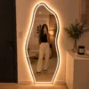 Espelho Grande com LED 3 Cores e Botão Touch 90x40cm – Espelho Decorativo para Banheiro, Quarto e Sala