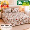 Kit 3 Peças Lençol Casal Percal 500 Fios – Conforto e Elegância
