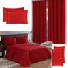 Kit Quarto 4 Peça - Cobre leito + Cortina Roma 2 e 3 m+ 2 Porta travesseiro , Jogo de cama , Decoração, Kit Completo
