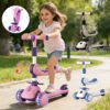 Patinete Infantil Dobrável com Luz e Som – Guidão Regulável até 60kg