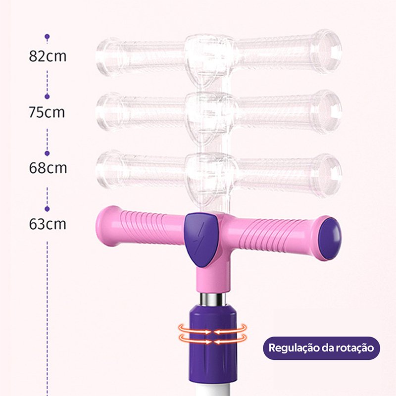 Patinete Infantil com Luz e Som Dobrável, Guidão Regulável Até 60kg Menino e Menina ao Ar Livre-B03 (6)