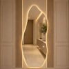 Espelho Orgânico 120X50cm e 95x40cm Lapidado Moderno Grande Forms C/ SUPORTE ou LED TOUCH (FORM SUPORTE) OU LED