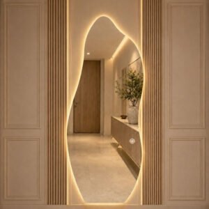 Espelho Orgânico 120X50cm e 95x40cm Lapidado Moderno Grande Forms C/ SUPORTE ou LED TOUCH (FORM SUPORTE) OU LED