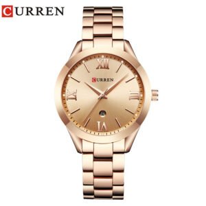 Relógio Feminino Dourado de Aço – Elegante, Casual e Versátil